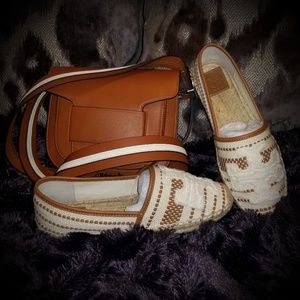 Tory Burch Saddle Bag and Espadrilles